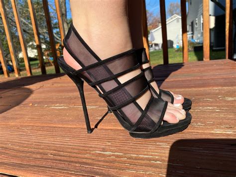 Gucci Tela Retino Heels Size 38 Black Mesh Suede 